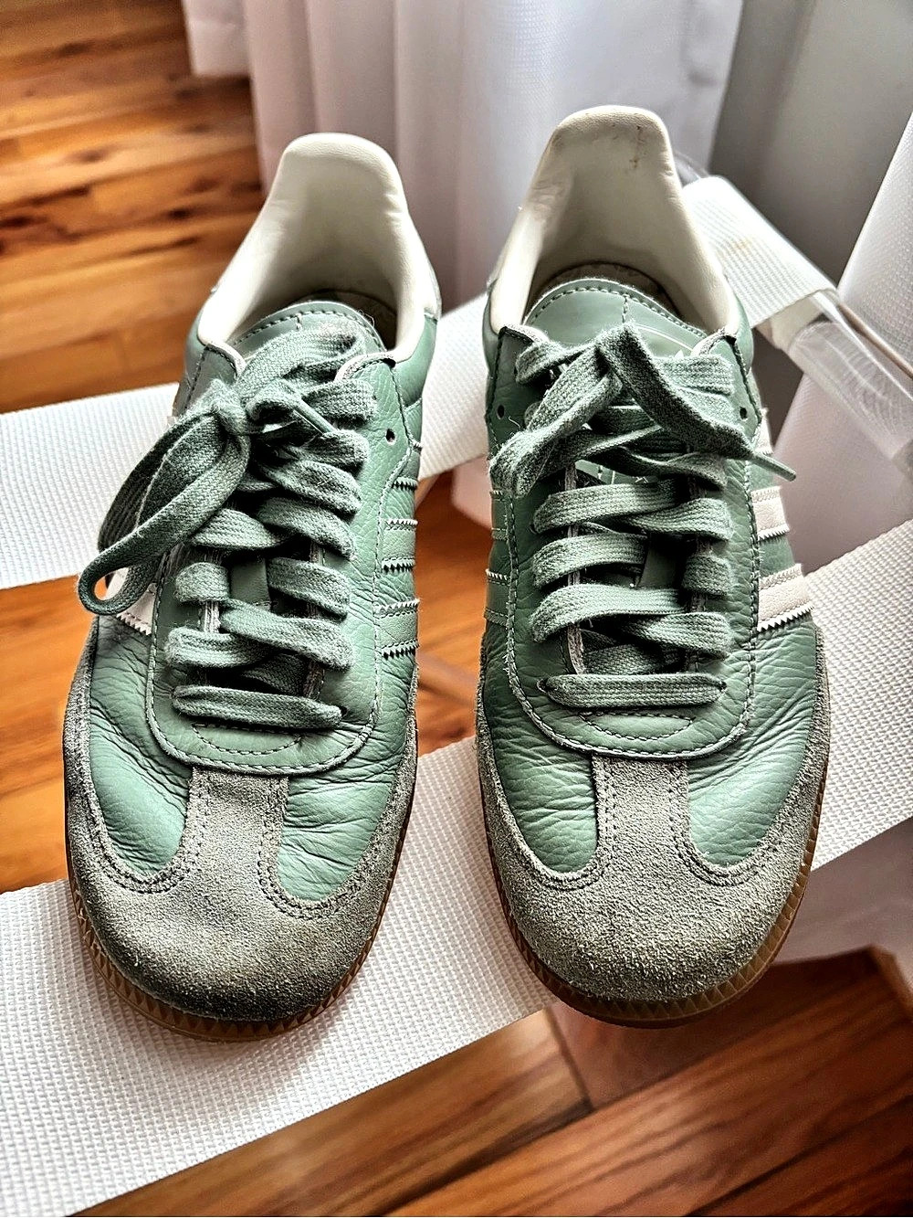 adidas Samba OG Women's Green & White Sneakers US 7.5